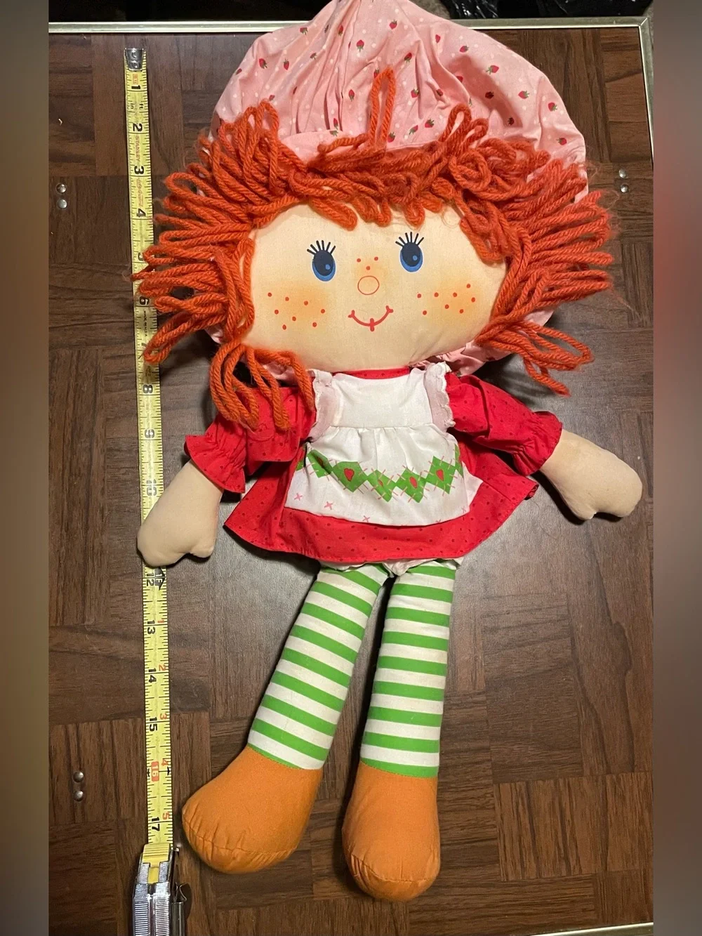 Vintage 80s Strawberry Shortcake Doll by Kenner. 18-Inches Stuffed Plush RagDoll
